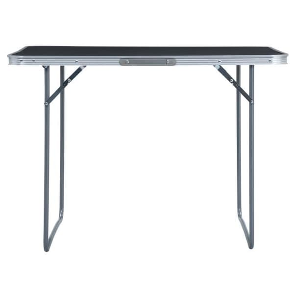 Fällbart campingbord - vidaXL - Aluminium - 120x60 cm - Grå - Höjdjusterbart