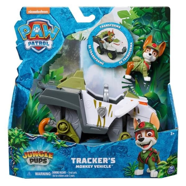SPIN MASTER VEHICLE + TRACKER FIGURINE JUNGLE PUPS Paw Patrol