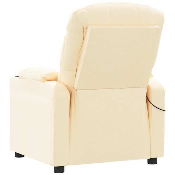 vidaXL Massagefåtölj Kräm Tyg 348091