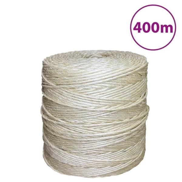 vidaXL 100% Sisal Rep 3 mm 400 m 155005