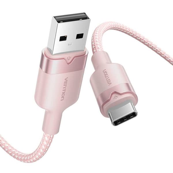 USB-kabel - VENTION - CTNPH - 2M - Rosa - Snabbladdning 3A