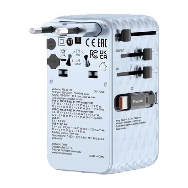 VERBATIM ADAPTER RESA 70W BLÅ
