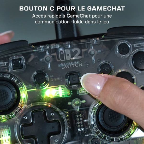 Spelkontroll - Nintendo Switch 2 - Afterglow - RGB - Trådad - Transparent - Turtle Beach