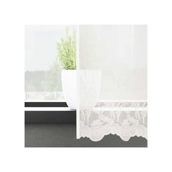 Spetsgardin - vidaXL - 80x900 cm - Vit - Polyester - Ljusfiltrerande - Flexibel installation