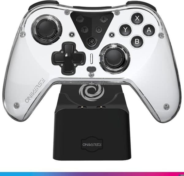 Spelkontroll - Oniverse - Vit Astralite - Kompatibel med Switch OLED/Lite - Trådlös - Laddningsdocka ingår