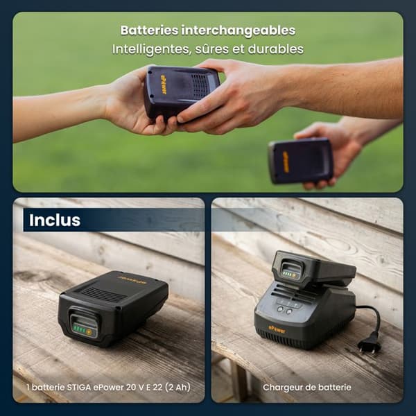 Sécateur - STIGA - SC 100e kit - Batteri 20V - 500W