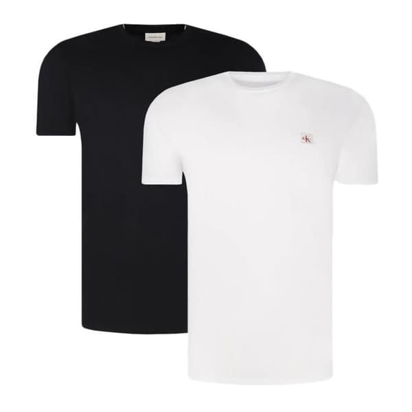 X2 T-shirts Vit/ Svart Herr Calvin Klein Woven Label