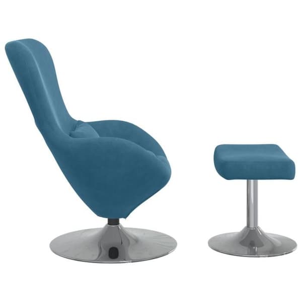 Fåtölj - Ägg - Blå sammet - 1 plats - Nutida design