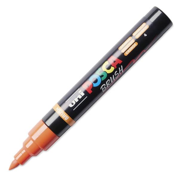 POSCA-markör - Orange - Penselspets - PC5BR - Alla ytor
