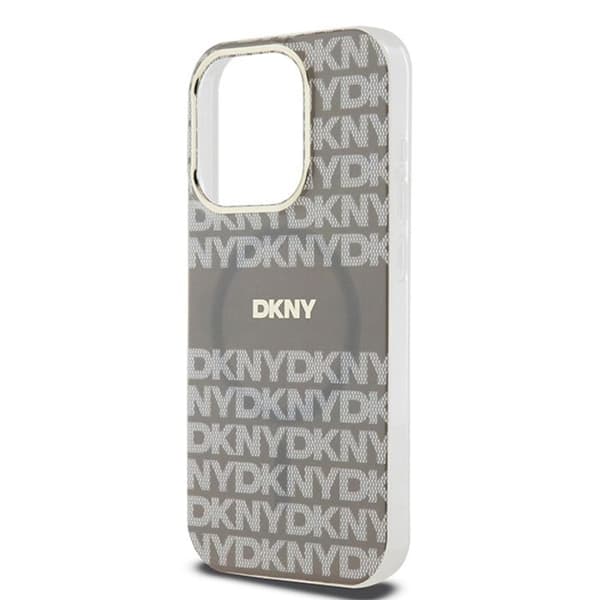 Coque iPhone 15 Pro - DKNY - IML Mono & Stripe - Beige - Optimal skydd - Elegant