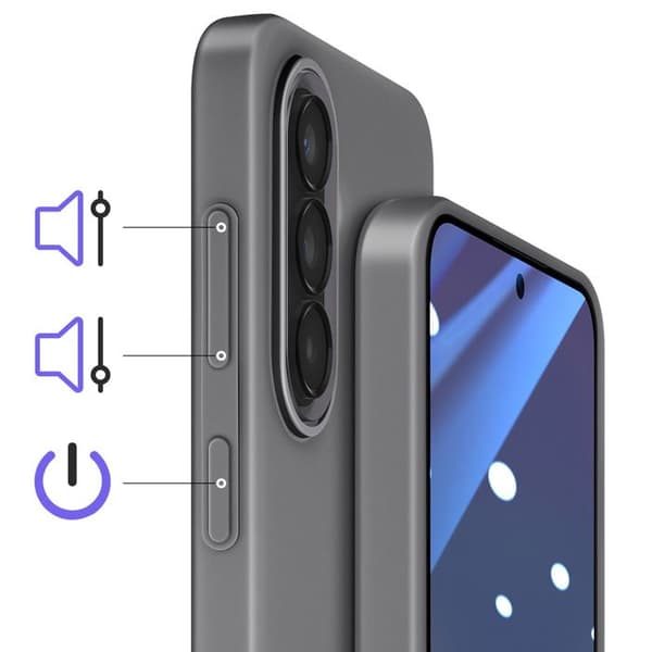 Coque - SAMSUNG - Galaxy A57 - Slät silikon - Höjda kanter - Grå