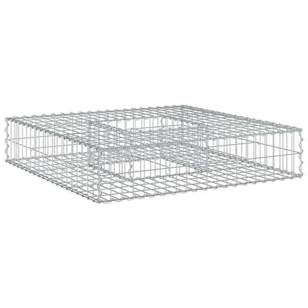 vidaXL Hög säng gabion Silver 42033316