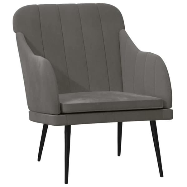 vidaXL Fåtölj Mörkgrå 63x76x80 cm Sammet 351455