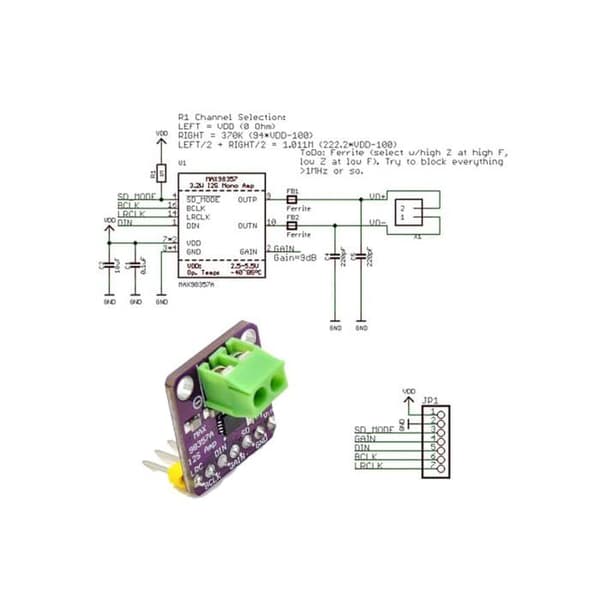 I2S 3W DAC-dekodare - GERUI - MAX98357 - 4-pack - Kompatibel med Raspberry Pi ESP32