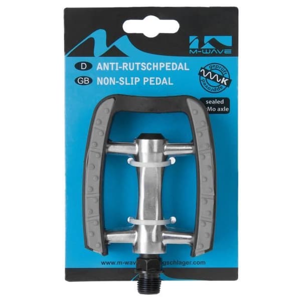 Halkfri pedalplattform 9/16 tum Grå - M-WAVE