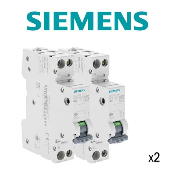 Set med 2 elektriska strömbrytare fas + neutral 20A