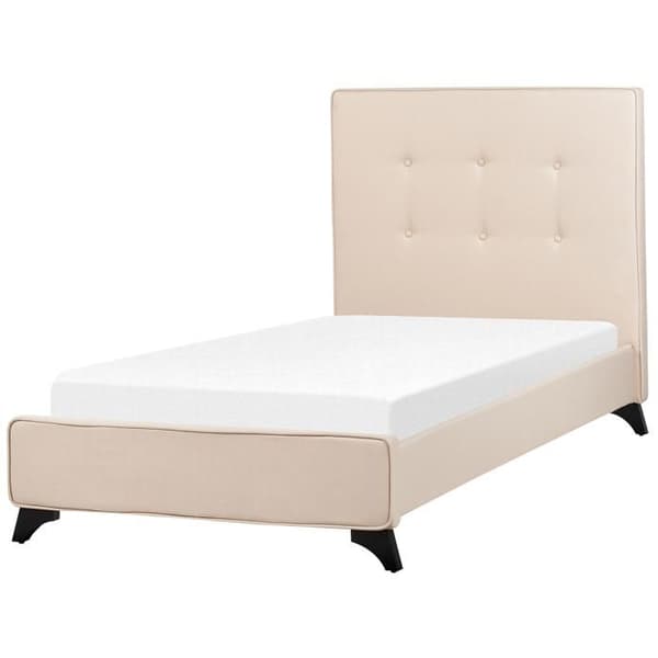 Beige tygsäng med ram 90 x 200 cm AMBASSADOR