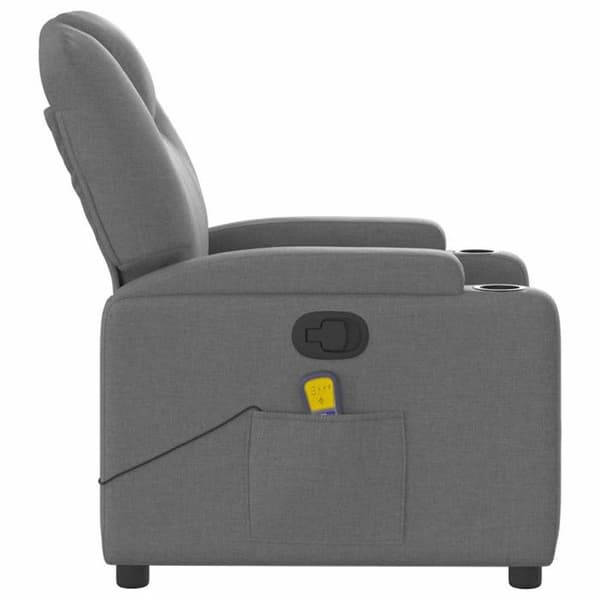 vidaXL Liggande massagestol Mörkgrå tyg 372378