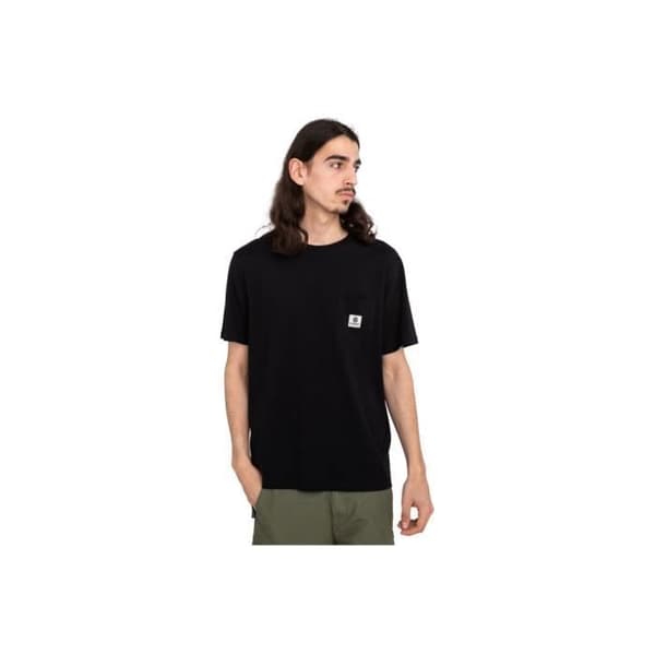 Herr T-shirt Element BASIC POCKET LABEL SS ELYKT00116-FBK - Svart - Bomull - Korta ärmar