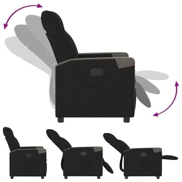 vidaXL Recliner Svart Tyg 4104841