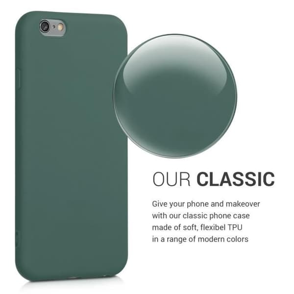 Coque - kwmobile - iPhone 6 - 6S - Blågrön silikon - Heltäckande skydd - Halkfri