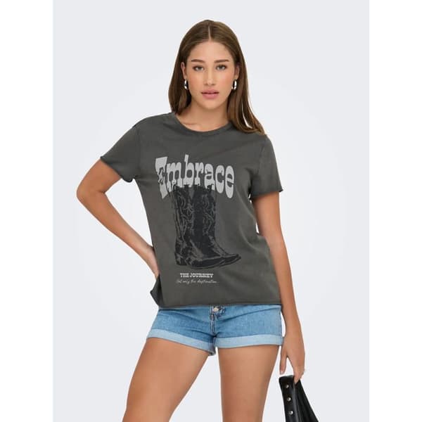 T-shirt dam Only Lucy - gunmetal