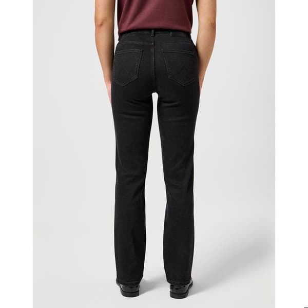 Wrangler hög midja jeans dam svart denim