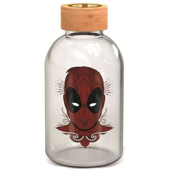 STOR - Deadpool - Glasflaska (liten) - Återanvändbar