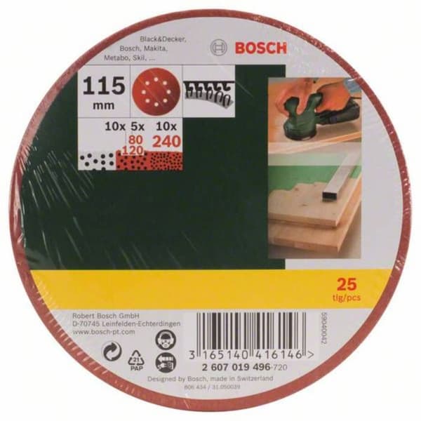 Slipmedel för Bosch Sander - Set med 25 slipark