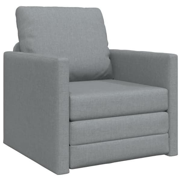 Ljusgrå 2-i-1 sängsoffa på golvet 74x77x81 cm