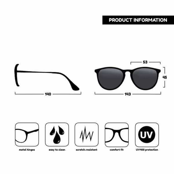Sunglasses - Opulize - S96-2-000 - Oversized - UV400 - Silver brown rubber