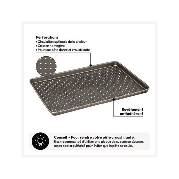 Rektangulär perforerad bakplåt 39x27cm - 5 five simply smart