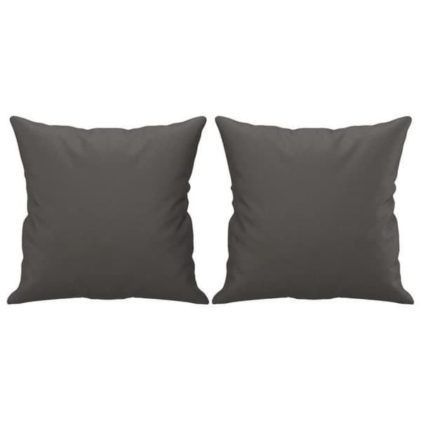 vidaXL prydnadskuddar 2 st Grå 40x40 cm konstläder 349482