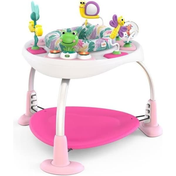 BRIGHT STARTS 2-i-1 Walker/Aktivitetsbord - Rosa modell