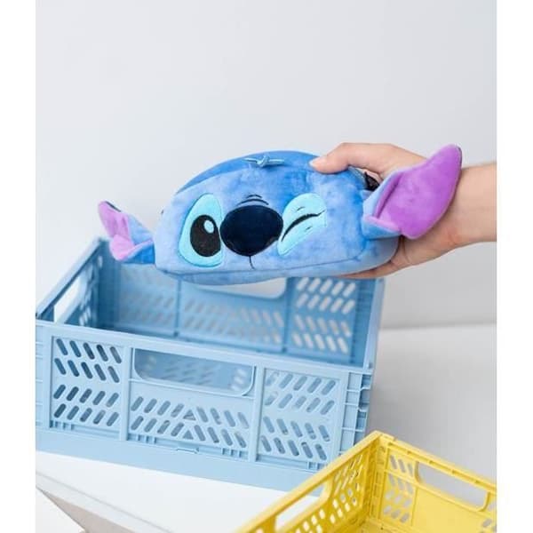 Färgglad pennväska - Disney - STITCH - Plush 20cm - Dragkedja - Blå