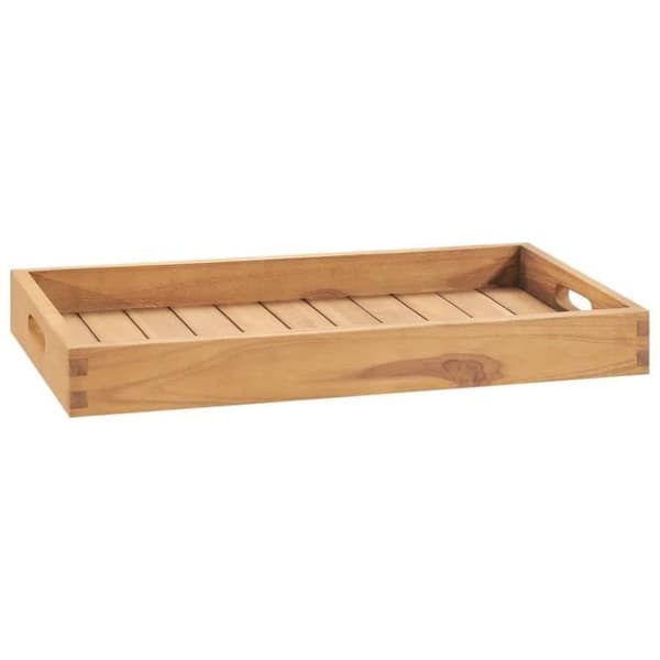 vidaXL Serveringsbricka 60x35 cm Massiv teak