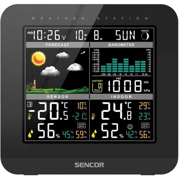 Väderstation - SENCOR - SWS 5800 - Trådlös - Inomhus - Väderprognoser