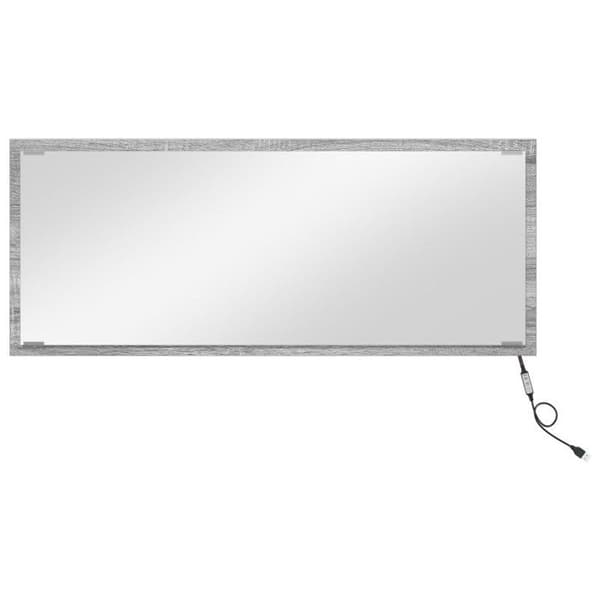Badrumsspegel med LED-ljus Grå Sonoma 90x8,5x37 cm