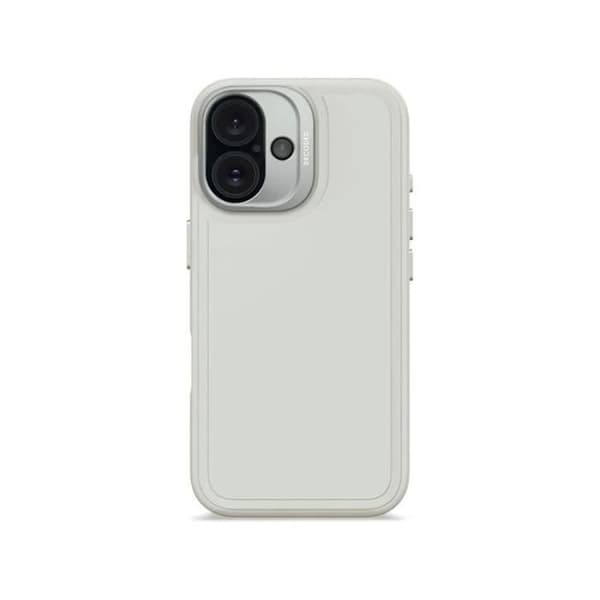 DECODED Coque Stacks silikon antimikrobiell för iPhone 16 - Kompatibel med MagSafe - Grå