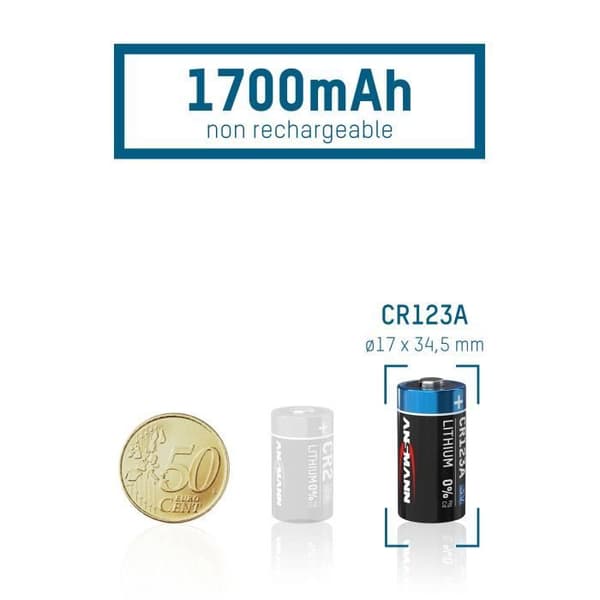 8x ANSMANN CR123A 3V litiumbatteri - högpresterande batteri (8 stycken)