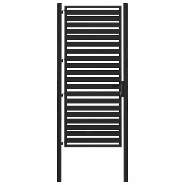 Trädgårdsportal - Aluminium - 100x200 cm - Låsbart - Svart