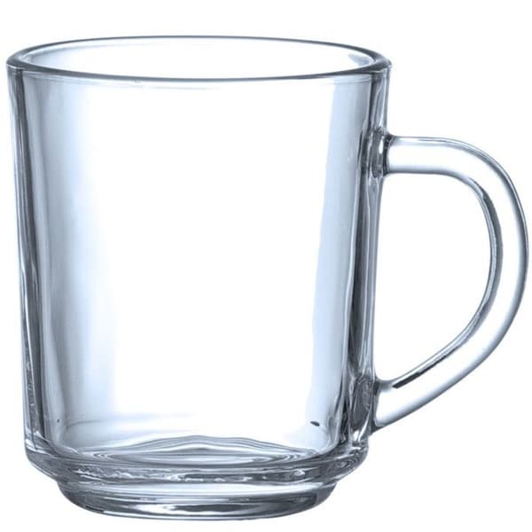 Glas mugg för varma och kalla drycker 240 ml - 6 stycken.