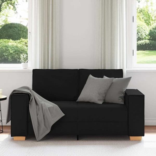 Svart 2-sits soffa 120 cm Tyg