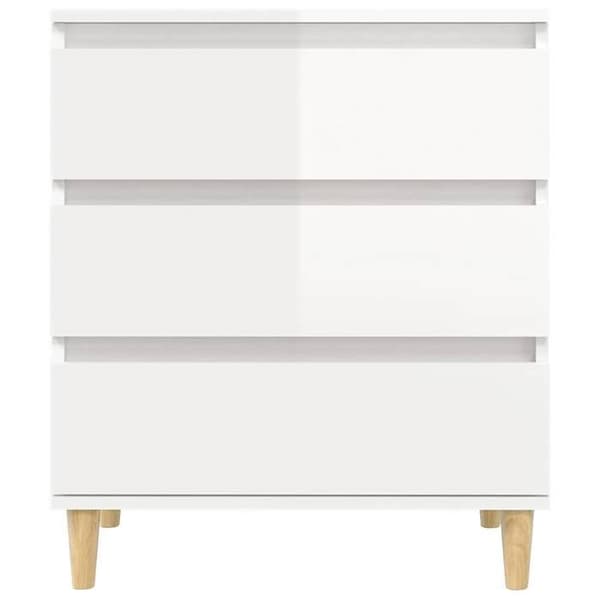 vidaXL Buffé Vit glänsande 60x35x70 cm Ingenjörsträ 823042