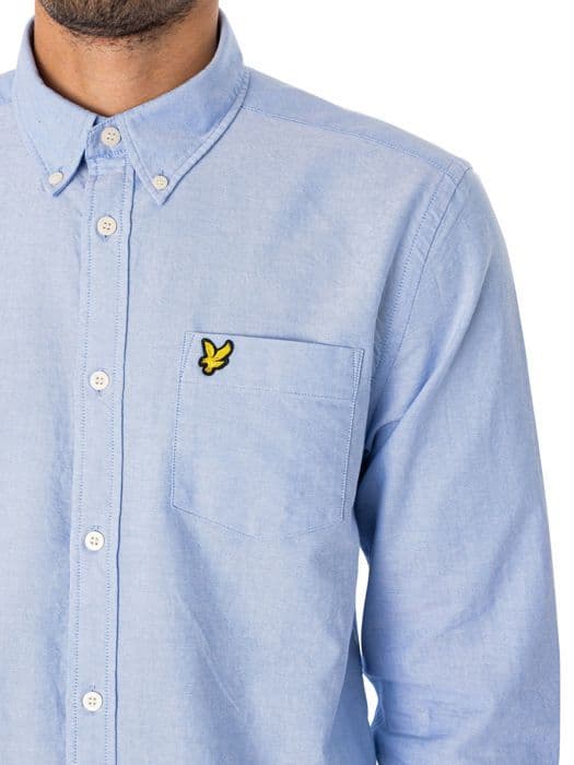 Enfärgad Oxford-skjorta - Lyle & Scott - Herr - Blå