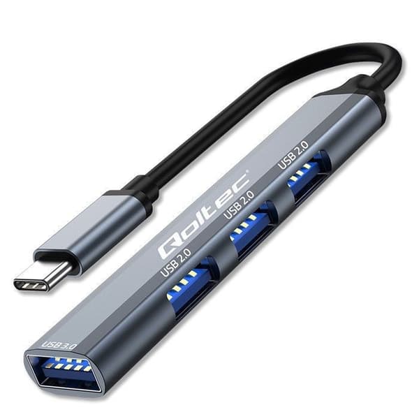 Hub Qoltec - 53792 - HUB USB HUB-adapter USB-C 3.1 4 i 1 | USB 3.0 | 3x USB 2.0