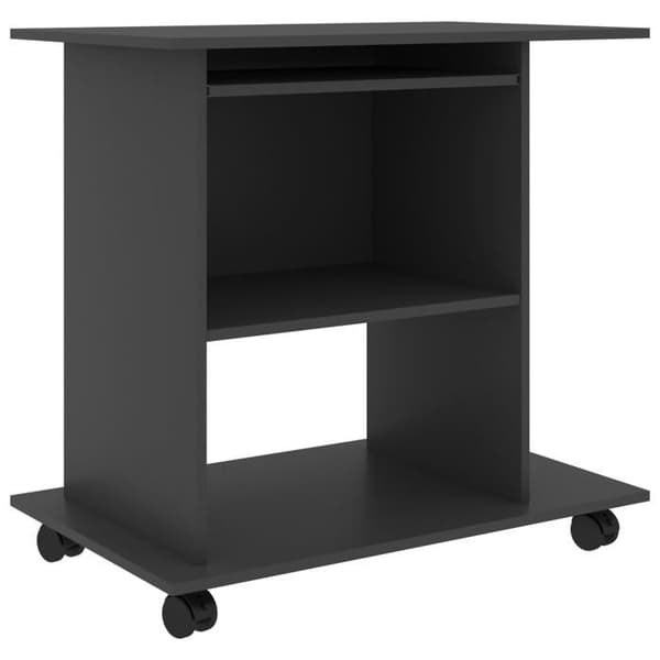 vidaXL Datorbord Grå 80x50x75 cm Agglomerat 802896
