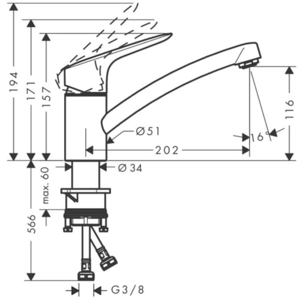 DISKBLANDARE HANSGROHE LOGIS 120 Eco C3