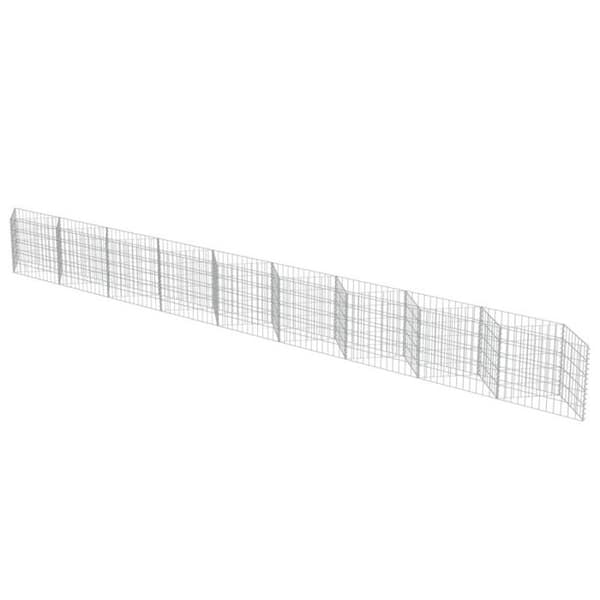 Gabion Wall - vidaXL - 630 x 30 x 50 cm - Galvaniserat stål - Silver - Rektangulär