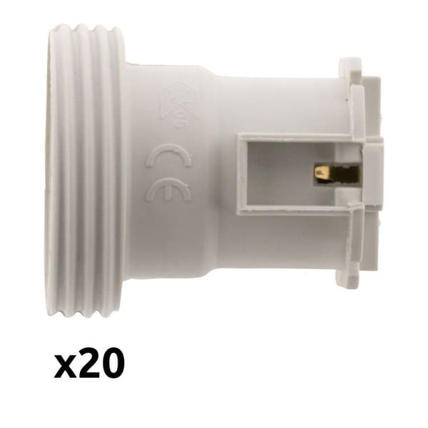 Paket med 20 st bygglampor E27 - Vit - Zenitech